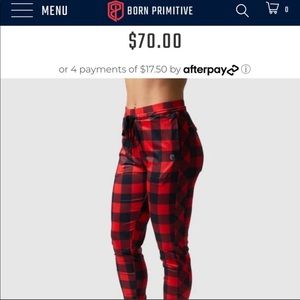 Born Primitive Rest Day Joggers red plaid